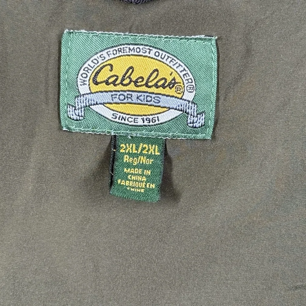 CABELA'S Kids Youth 2XL Black Camouflage Full-Zip Lined Hooded‎ Fleece Jacket